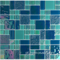 Tiles de mosaico de vidro azul misturado